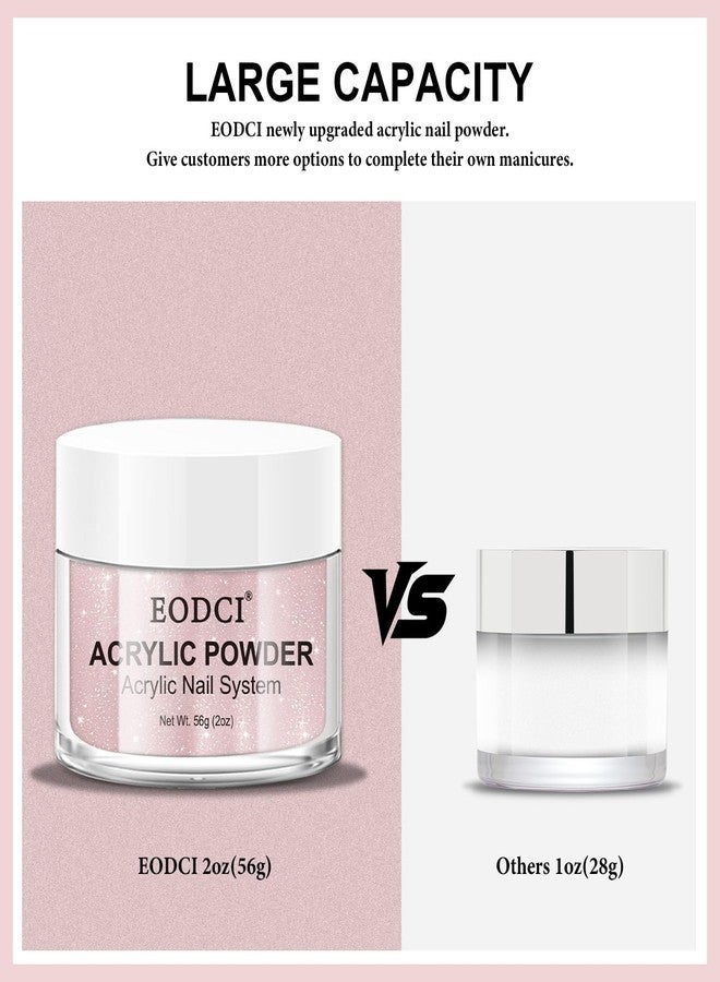 EODCI Glitter Pink Acrylic Powder - 56g/2oz Acrylic Nail Cover Powder for Nail Extension, Professional Nail Design, Sculpting, and Nail Building - Salon-Quality Acrylic Nail Supplies - Image 3